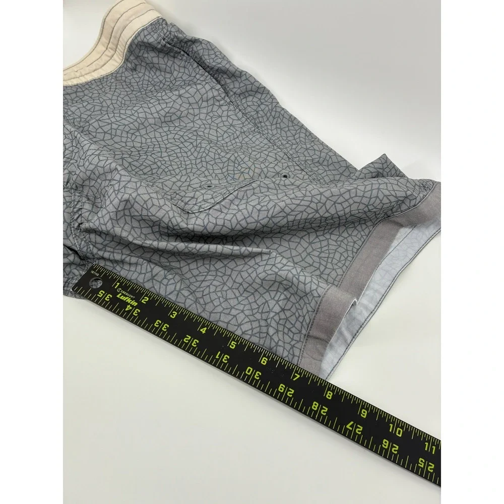 Howler‎ Brothers Mens Grey Geometric Board Shorts Swim Trunks Size 38 Drawstring